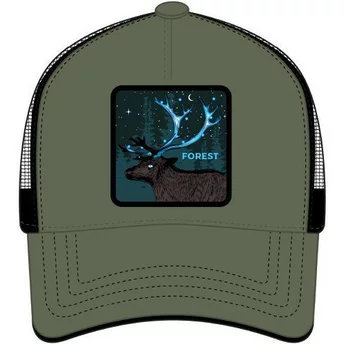 Zielona i czarna czapka trucker z jeleniem Forest FOR2 Fantastic Beasts od Capslab