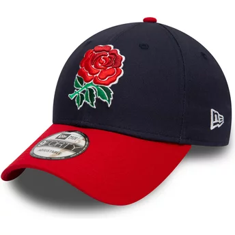 Granatowa i czerwona regulowana czapka z daszkiem 9FORTY Core od England Rugby RFU od New Era