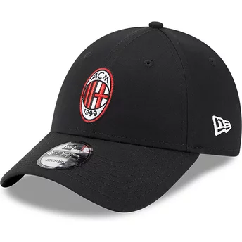 Czarna, regulowana czapka z daszkiem 9FORTY Core AC Milan Serie A od New Era