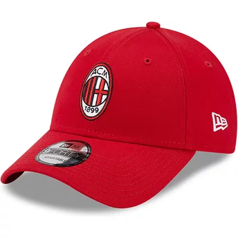 Czerwona, regulowana czapka z daszkiem 9FORTY Core AC Milan Serie A od New Era