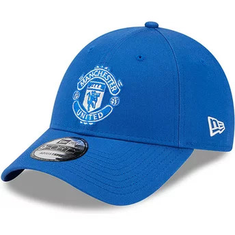 Niebieska, regulowana czapka z daszkiem 9FORTY Seasonal Manchester United Football Club Premier League od New Era