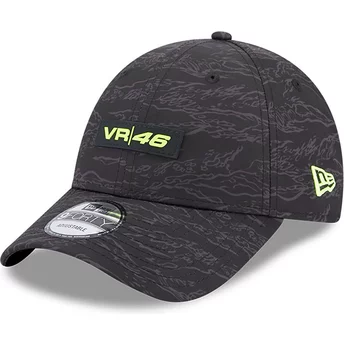 Czarna, regulowana czapka z daszkiem 9FORTY z nadrukiem All Over Print od Valentino Rossi VR46 MotoGP od New Era