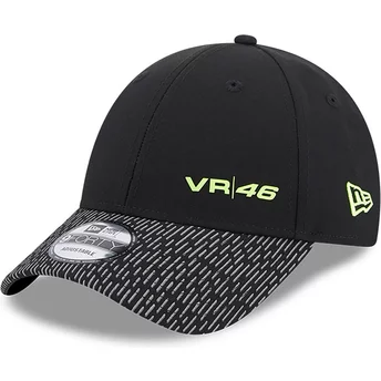 Czarna, regulowana czapka z daszkiem 9FORTY Reflective Visor od Valentino Rossi VR46 MotoGP New Era