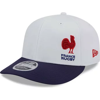 Biała i niebieska czapka z zakrzywionym daszkiem snapback 9FIFTY Stretch Snap Flawless od French Rugby Federation FFR od New Era