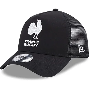 Czarna czapka trucker A Frame Monochrome od French Rugby Federation FFR od New Era