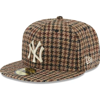 Brązowa, regulowana czapka z daszkiem 59FIFTY Harris Tweed od New York Yankees MLB od New Era