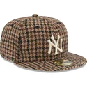 czapki-plana-brazowy-dopasowany-59fifty-harris-tweed-new-york-yankees-mlb-new-era