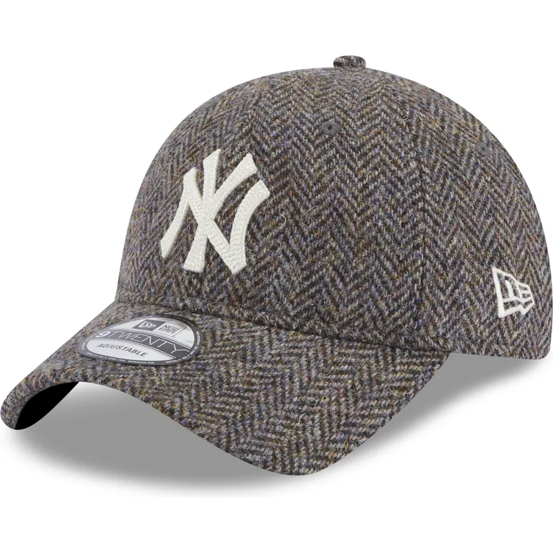 czapki-curva-szary-tasma-regulowana-9twenty-tweed-pack-new-york-yankees-mlb-new-era