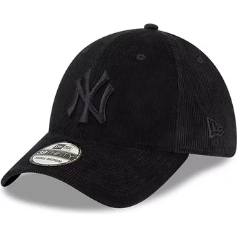Czarna, regulowana czapka z zakrzywionym daszkiem 39THIRTY Cord od New York Yankees MLB od New Era