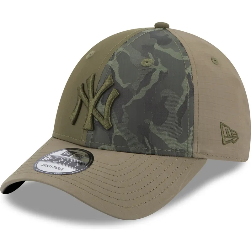 czapki-curva-zielony-tasma-regulowana-9forty-multi-texture-new-york-yankees-mlb-new-era
