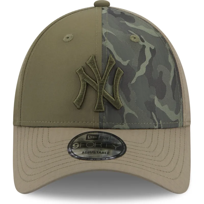 czapki-curva-zielony-tasma-regulowana-9forty-multi-texture-new-york-yankees-mlb-new-era