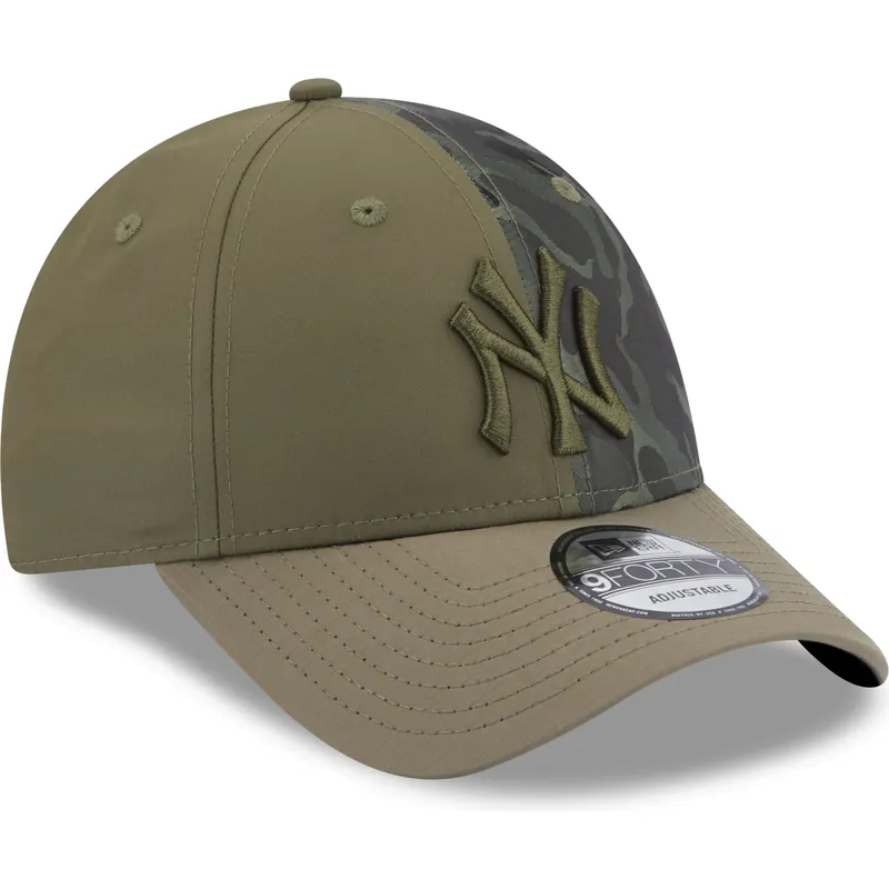 czapki-curva-zielony-tasma-regulowana-9forty-multi-texture-new-york-yankees-mlb-new-era