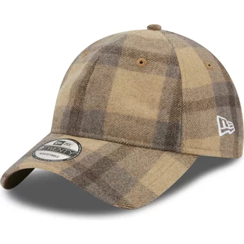 Regulowana brązowa czapka z zakrzywionym daszkiem 9TWENTY Check od New Era