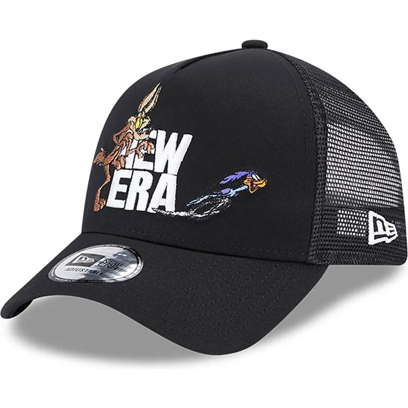 czapki-curva-czarny-snapback-a-frame-coyote-y-correcaminos-looney-tunes-new-era