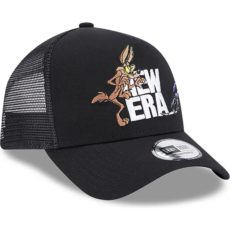 czapki-curva-czarny-snapback-a-frame-coyote-y-correcaminos-looney-tunes-new-era