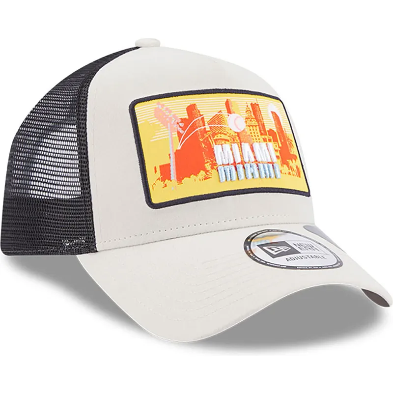 czapki-curva-bezowy-snapback-a-frame-repreve-license-plate-miami-new-era