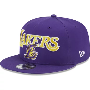 Fioletowa, płaska czapka snapback 9FIFTY Patch Los Angeles Lakers NBA od New Era