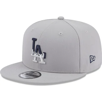 Szara, płaska czapka snapback 9FIFTY Team Drip zespołu Los Angeles Dodgers MLB od New Era