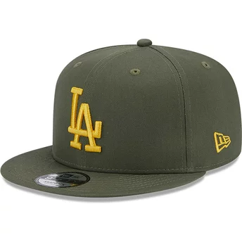 Zielona, płaska czapka snapback z żółtym logo 9FIFTY Side Patch Los Angeles Dodgers MLB od New Era