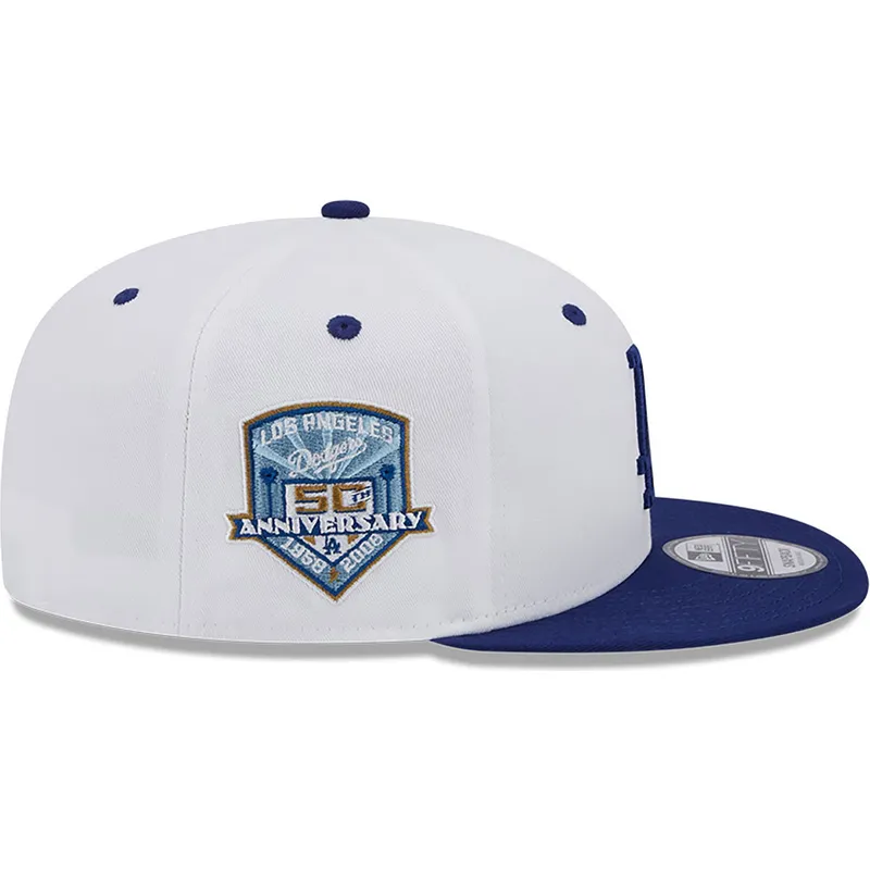 czapki-plana-niebieski-snapback-9fifty-white-crown-patch-los-angeles-dodgers-mlb-new-era