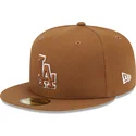 czapki-plana-brazowy-dopasowany-59fifty-team-outline-los-angeles-dodgers-mlb-new-era