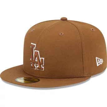 Brązowa, dopasowana czapka z daszkiem 59FIFTY Team Outline od Los Angeles Dodgers MLB od New Era