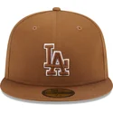 czapki-plana-brazowy-dopasowany-59fifty-team-outline-los-angeles-dodgers-mlb-new-era