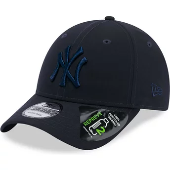 Granatowa, regulowana czapka z daszkiem z granatowym logo 9FORTY Repreve New York Yankees MLB od New Era