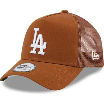 Brązowa czapka typu trucker A Frame League Essential z logo Los Angeles Dodgers MLB od New Era