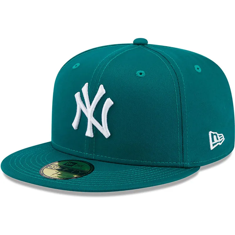 czapki-plana-zielony-dopasowany-59fifty-league-essential-new-york-yankees-mlb-new-era