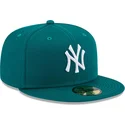 czapki-plana-zielony-dopasowany-59fifty-league-essential-new-york-yankees-mlb-new-era