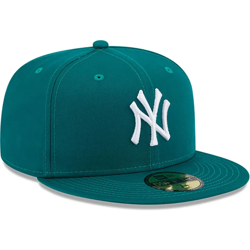 czapki-plana-zielony-dopasowany-59fifty-league-essential-new-york-yankees-mlb-new-era