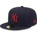 czapki-plana-granatowy-dopasowany-59fifty-league-essential-new-york-yankees-mlb-new-era