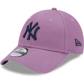 Fioletowa, regulowana czapka z daszkiem 9FORTY League Essential z logo New York Yankees MLB w kolorze granatowym od New Era