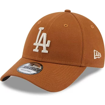 Regulowana brązowa czapka z beżowym logo 9FORTY League Essential Los Angeles Dodgers MLB od New Era