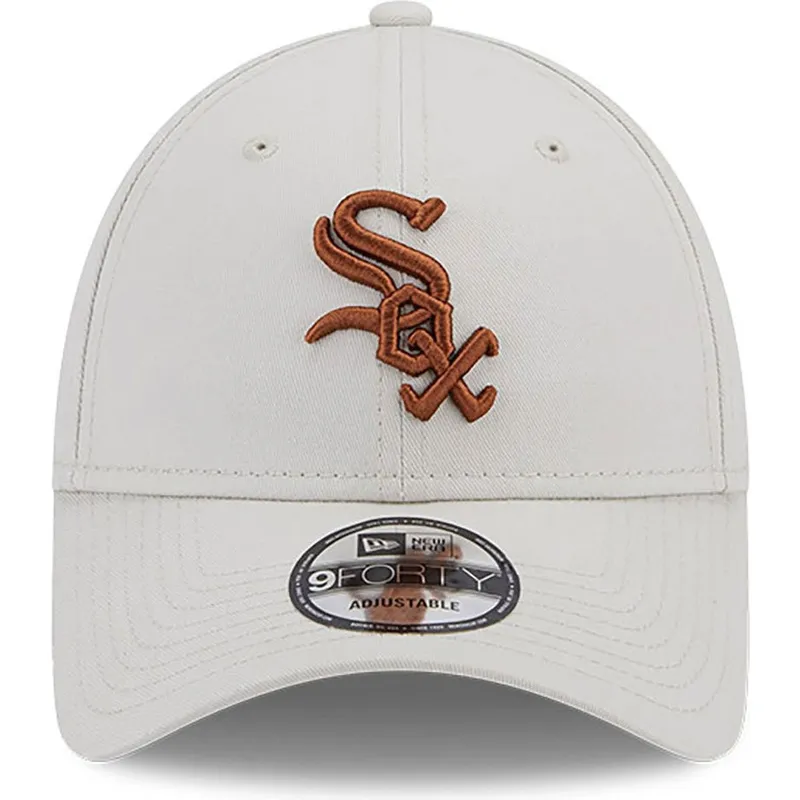 czapki-curva-bezowy-tasma-regulowana-marron-9forty-league-essential-chicago-white-sox-mlb-new-era