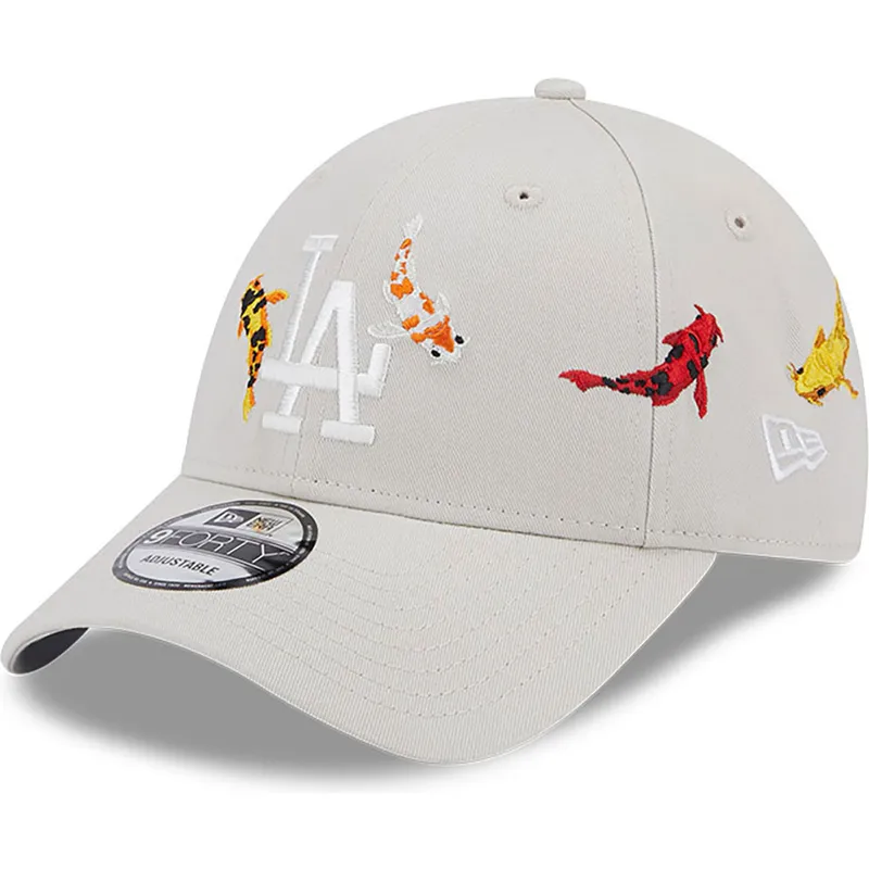 czapki-curva-bezowy-tasma-regulowana-9forty-koi-fish-los-angeles-dodgers-mlb-new-era