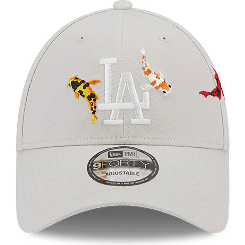 czapki-curva-bezowy-tasma-regulowana-9forty-koi-fish-los-angeles-dodgers-mlb-new-era