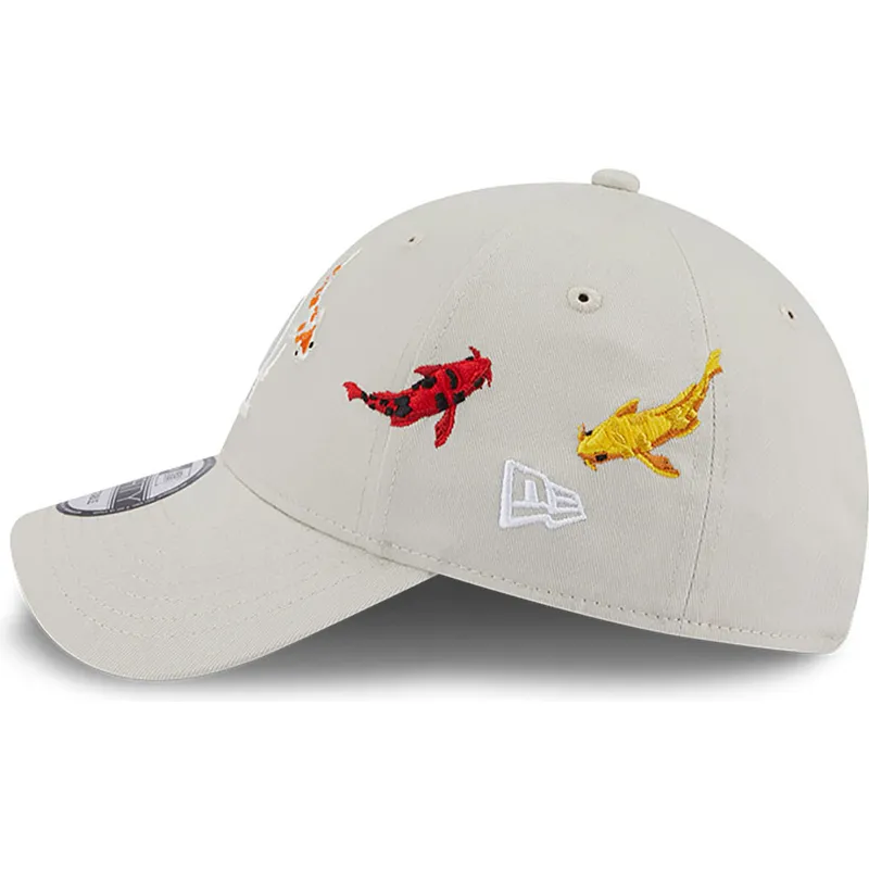 czapki-curva-bezowy-tasma-regulowana-9forty-koi-fish-los-angeles-dodgers-mlb-new-era