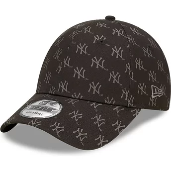 Czarna regulowana czapka z daszkiem 9FORTY Monogram New York Yankees MLB od New Era