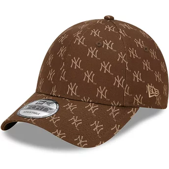 Regulowana brązowa czapka z zakrzywionym daszkiem 9FORTY Monogram New York Yankees MLB od New Era