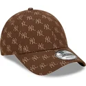 regulowana-brazowa-czapka-z-zakrzywionym-daszkiem-9forty-monogram-new-york-yankees-mlb-od-new-era