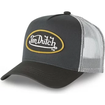Czarna i biała czapka trucker CLA6 od Von Dutch