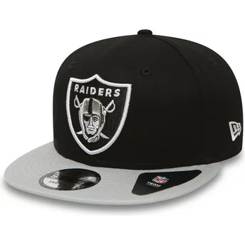 Płaska czapka szara snapback 9FIFTY Cotton Block Las Vegas Raiders NFL New Era