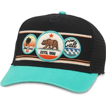 Czapka trucker czarna i niebieska snapback California Domino American Needle