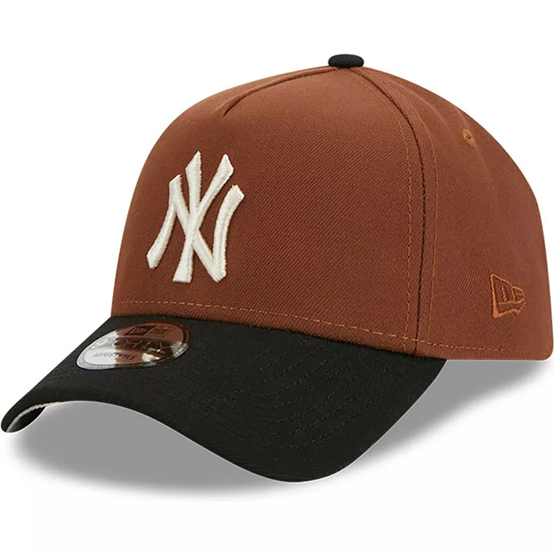 new-era-curved-brim-9forty-a-frame-harvest-new-york-yankees-mlb-brown-and-black-snapback-cap