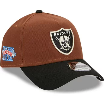 Brązowa i czarna czapka z daszkiem typu snapback 9FORTY A Frame Harvest od Las Vegas Raiders NFL od New Era