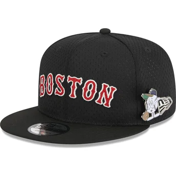 Czarna płaska czapka snapback 9FIFTY Post-Up Pin Boston Red Sox MLB New Era