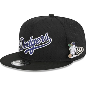 Czarna płaska czapka snapback 9FIFTY Post-Up Pin Los Angeles Dodgers MLB New Era