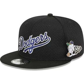 Czarna, płaska czapka snapback 9FIFTY Post-Up Pin Los Angeles Dodgers MLB od New Era
